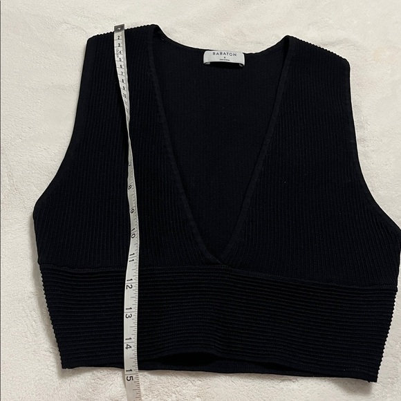 Aritzia Babaton Sculpt Knit Deep V Tank In Black - Picture 5 of 8